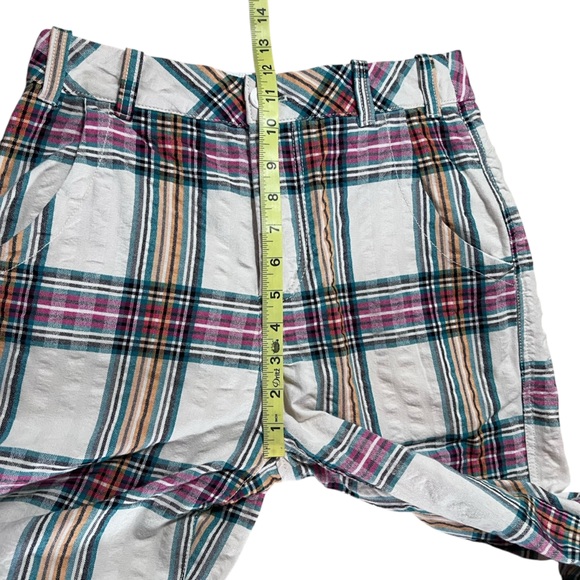 Free People Marlowe Yard Trousers Pants Plaid Seersucker Straight Leg Size 4 - Picture 9 of 16